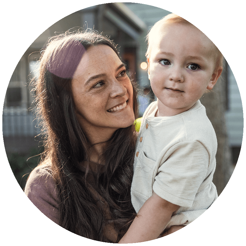 woman holding baby