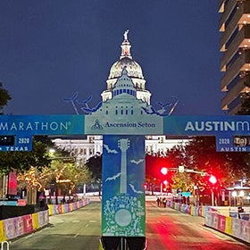Volunteers assist runners at Ascension Seton Austin Marathon