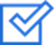 blue checkmark