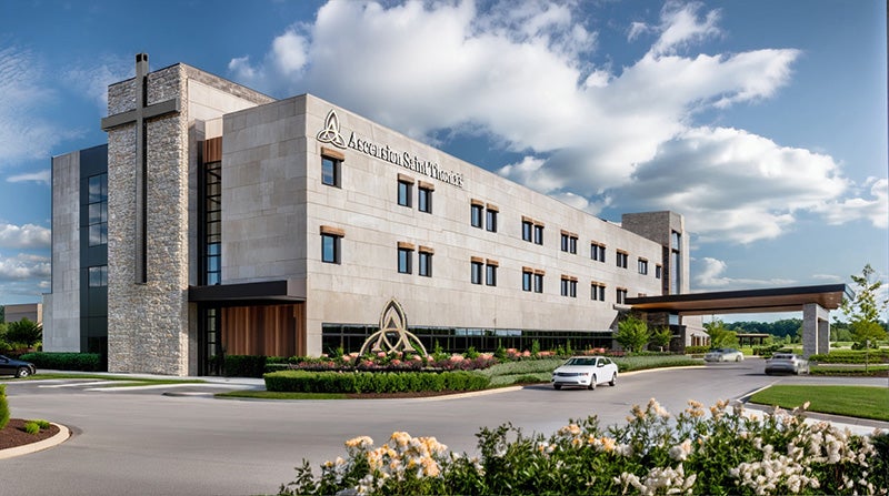 Hospital building rendering
