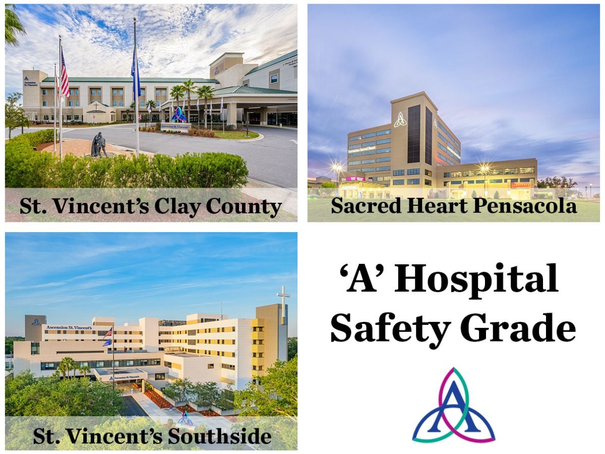 Three Ascension Florida hospitals earn ‘A’ Hospital Safety Grade