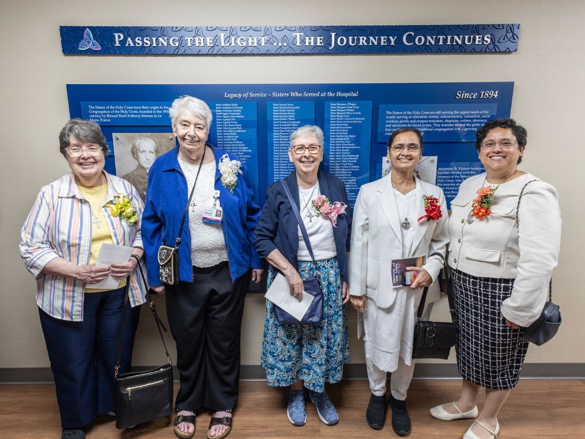Sisters of the Holy Cross ‘Pass the Light’ of Our Shared Mission to Leadership Team at Ascension St. Vincent Anderson, Ceremoniously Ending 131 Years of Service