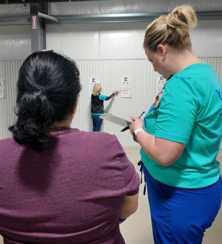 vision screening at medical mission at home 2025