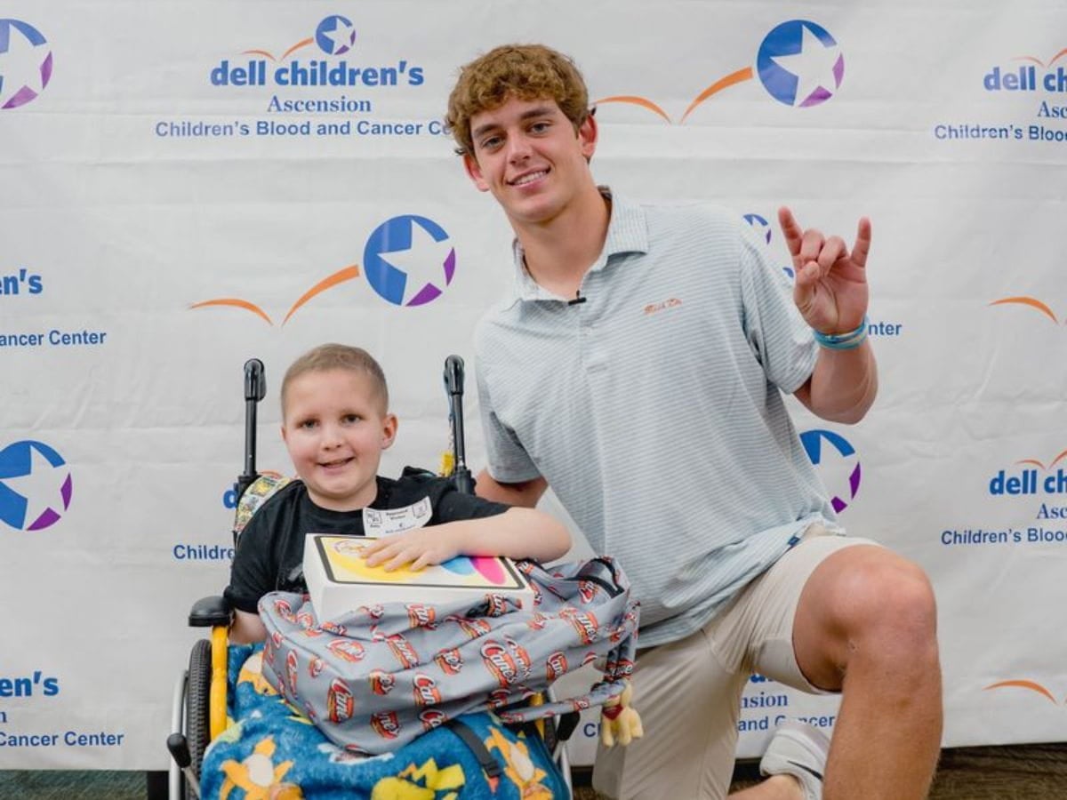 Arch Manning partnered with Miracle Children's Foundation and Raising Cane's to bring joy to patients at Dell Children's Blood & Cancer Center