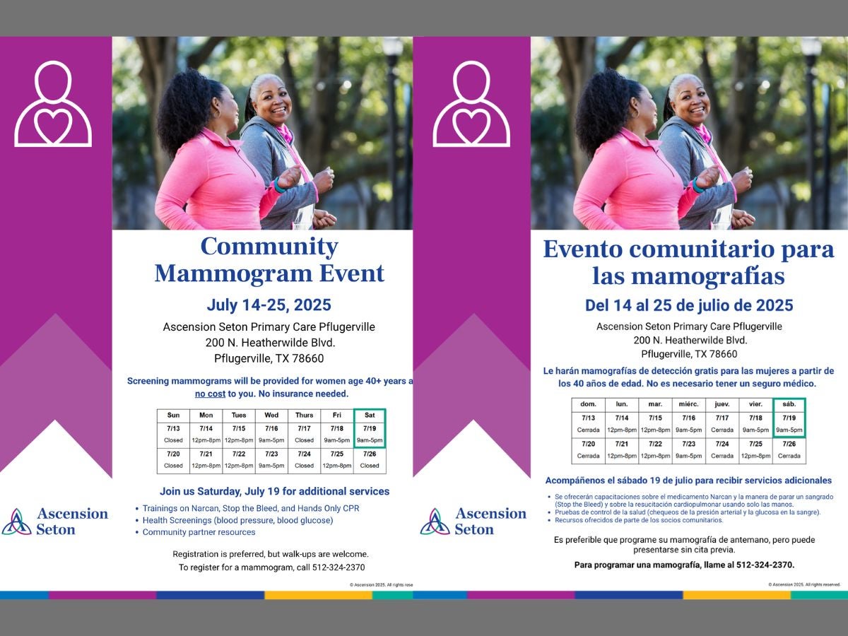 Ascension Seton Hosting Community Mammogram Screenings and Health Resource Event in Pflugerville