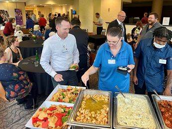 Party scene a the 25th anniversary of Mercy Hospital