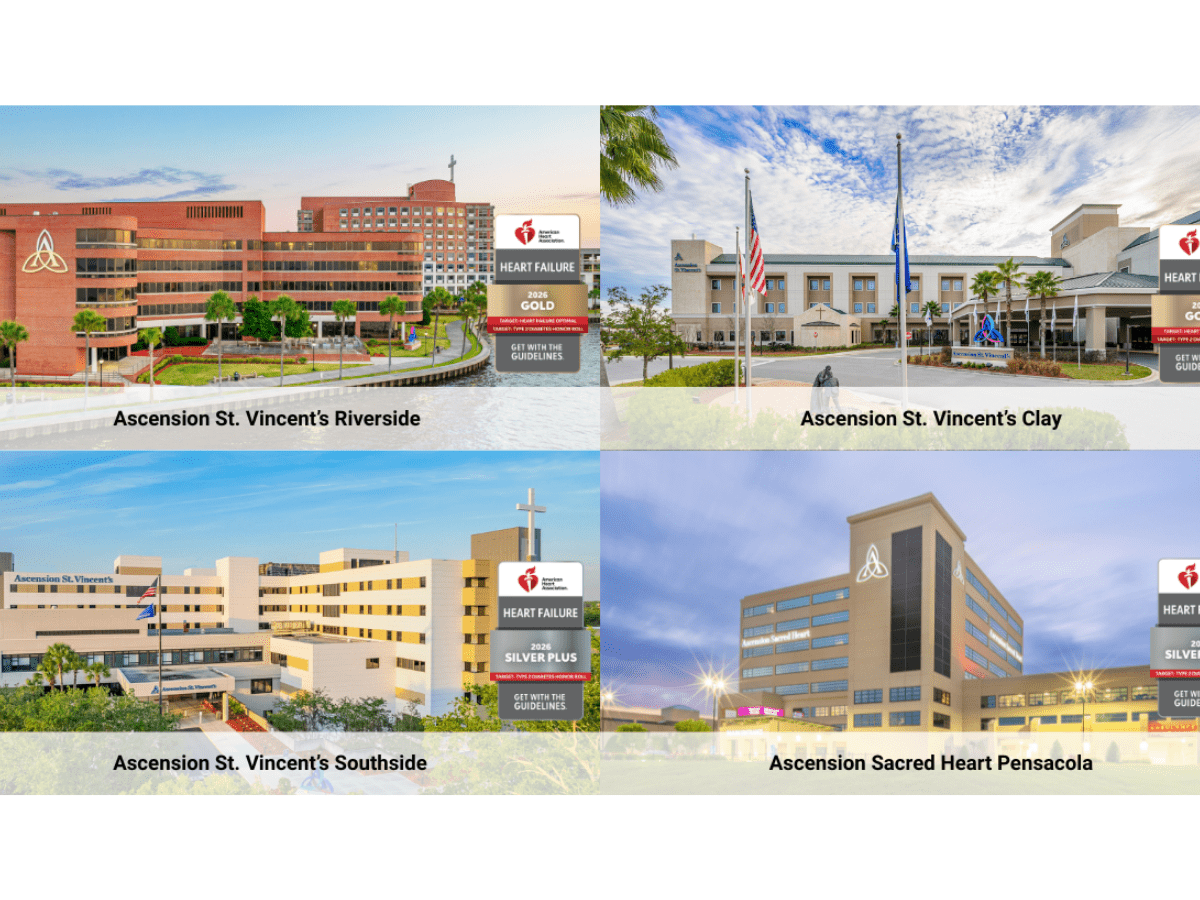 Four Ascension Florida hospitals are nationally recognized for their commitment to excellence in heart failure care
