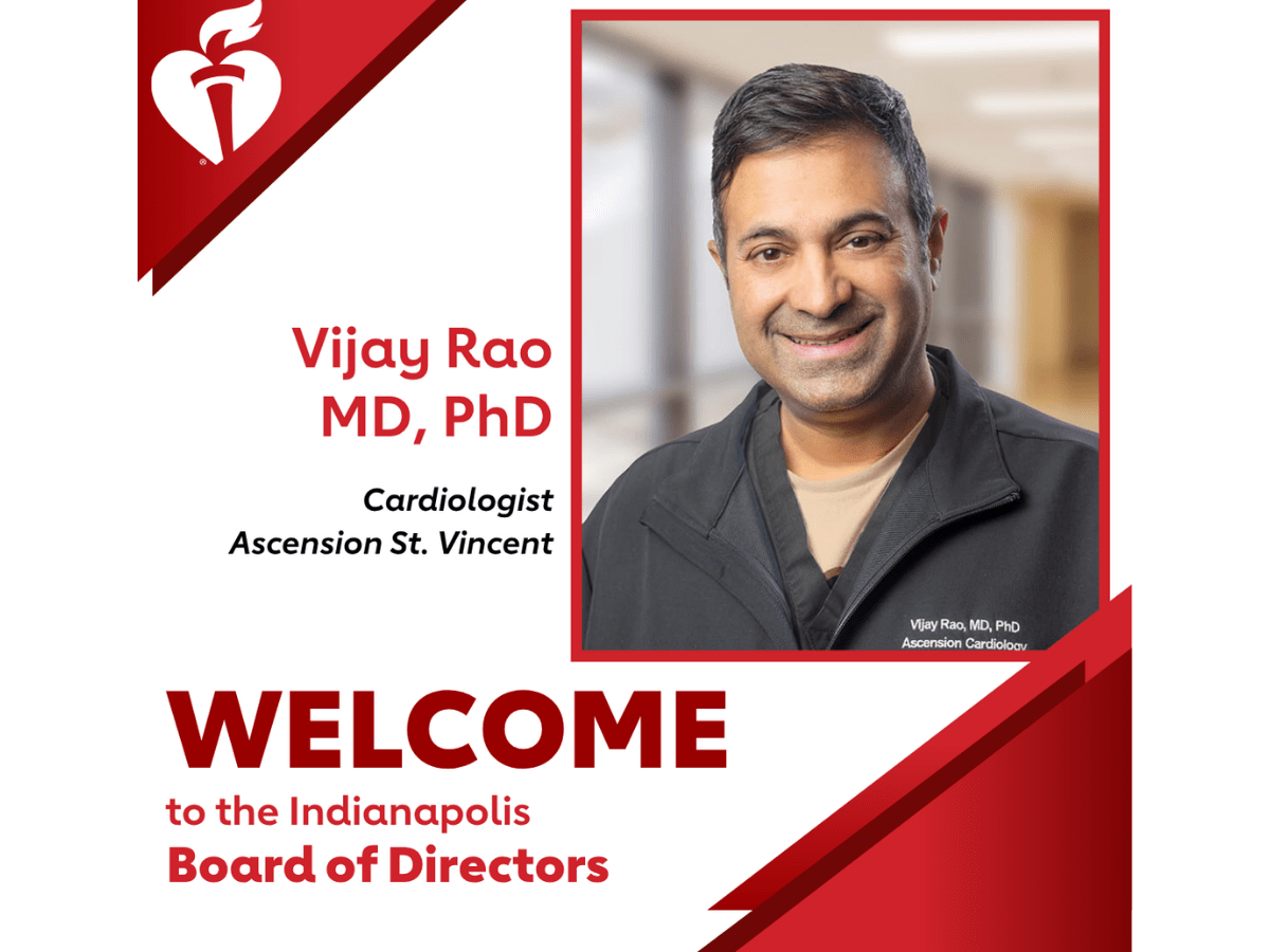 Ascension St. Vincent's Dr. Vijay Rao Begins Term as American Heart Association President