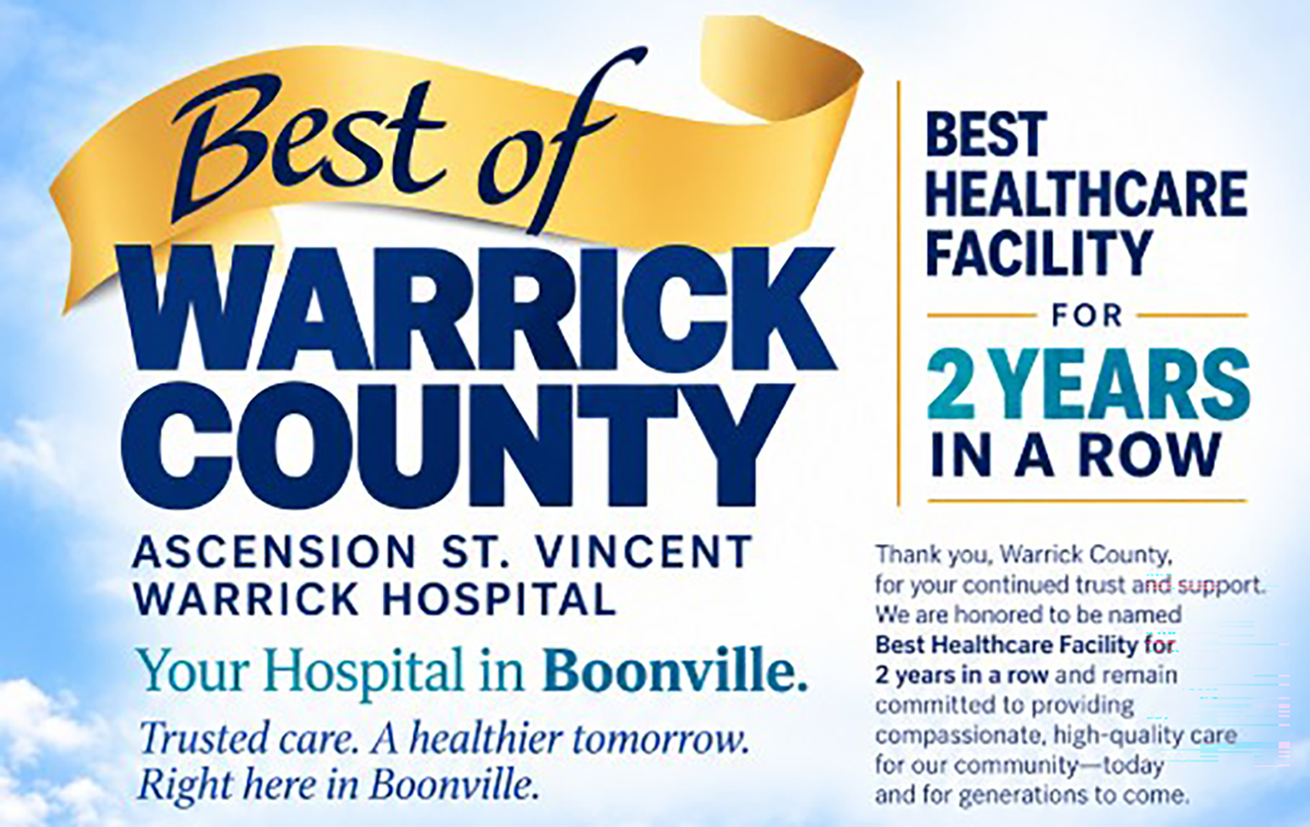Ascension St. Vincent Warrick Named Best Healthcare Facility in Warrick County for Second Consecutive Year