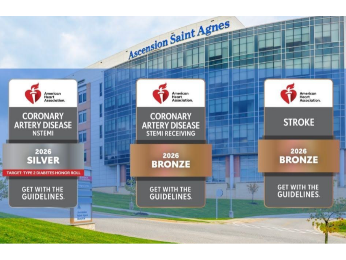 Ascension Saint Agnes nationally recognized for its commitment to excellence in cardiovascular care