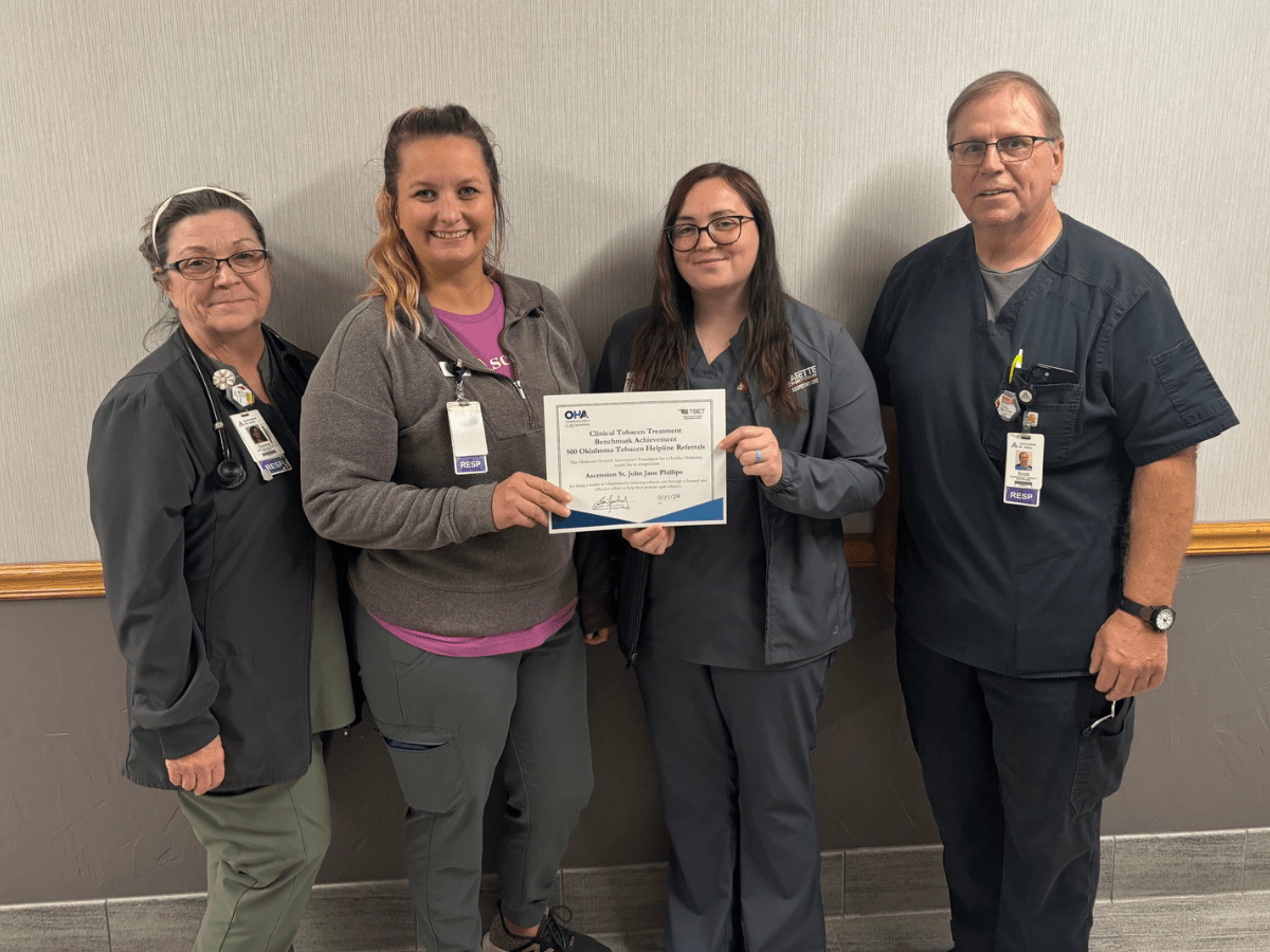 Oklahoma Hospital Association congratulates Ascension St. John Jane Phillips Medical Center in reducing tobacco use