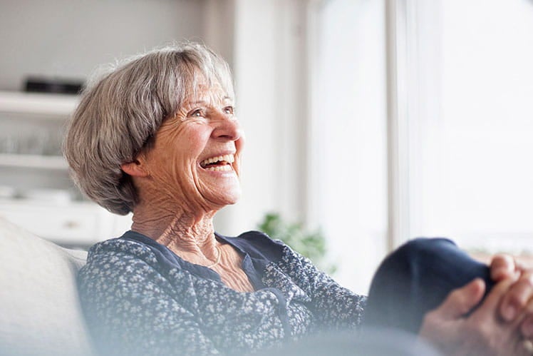 Senior lady smiling